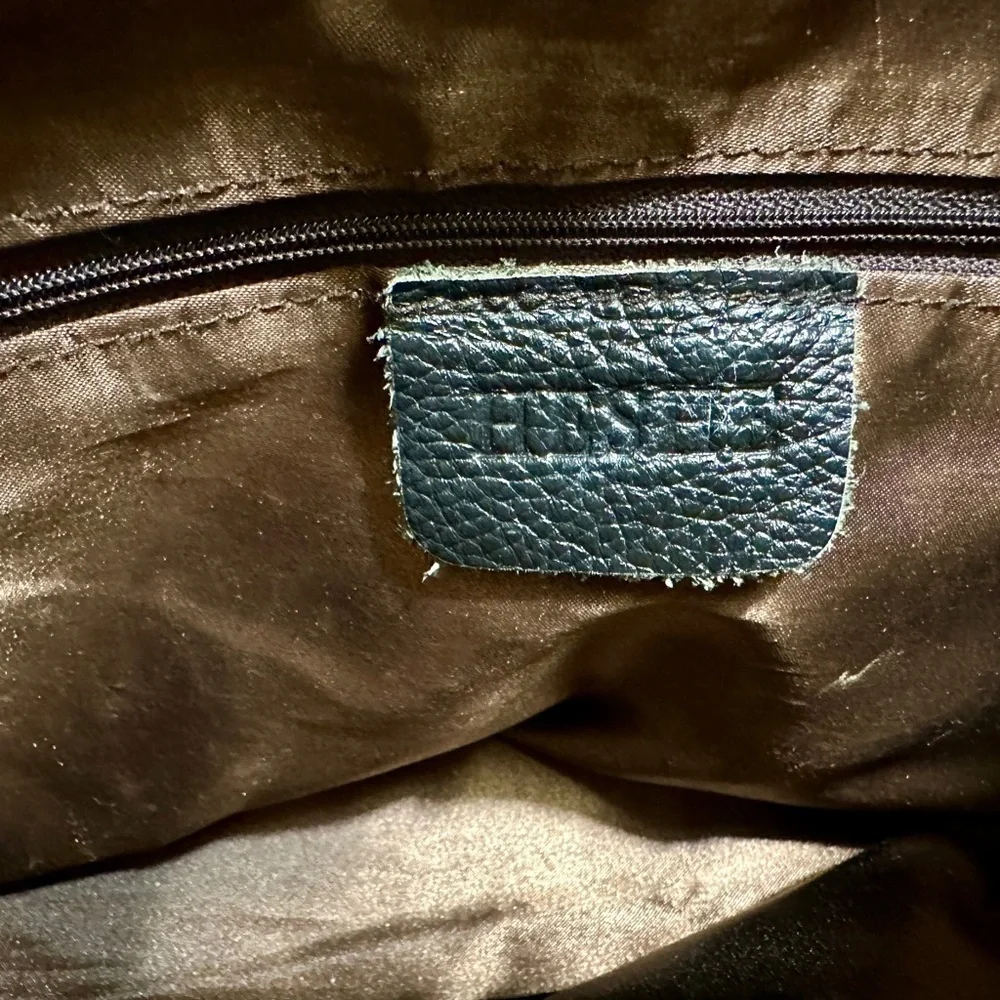 HESHE,Black Casual, Leather Hobo Hand/Shoulder Bag With High Quality Silver Trim